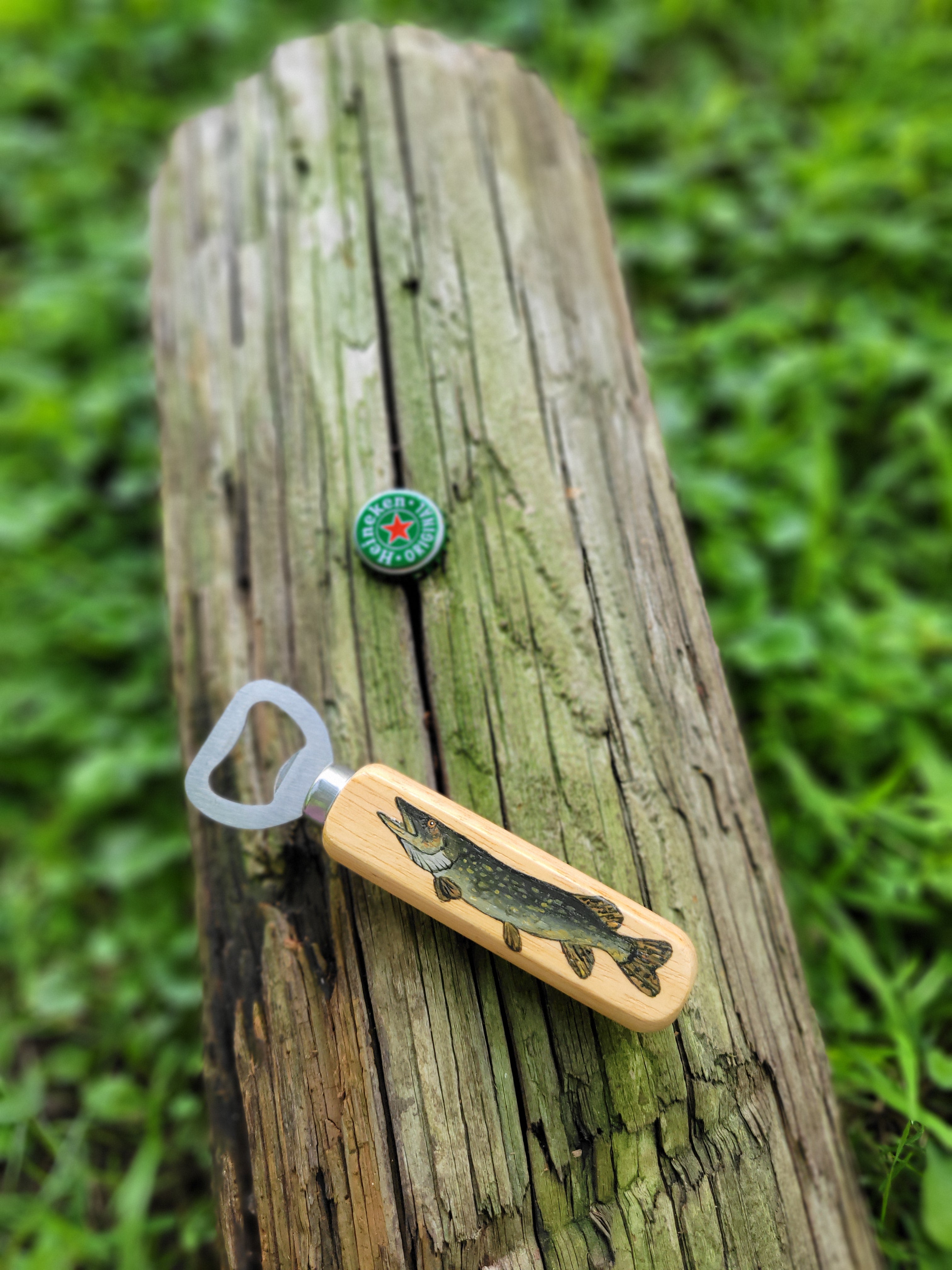 Pike bottle opener